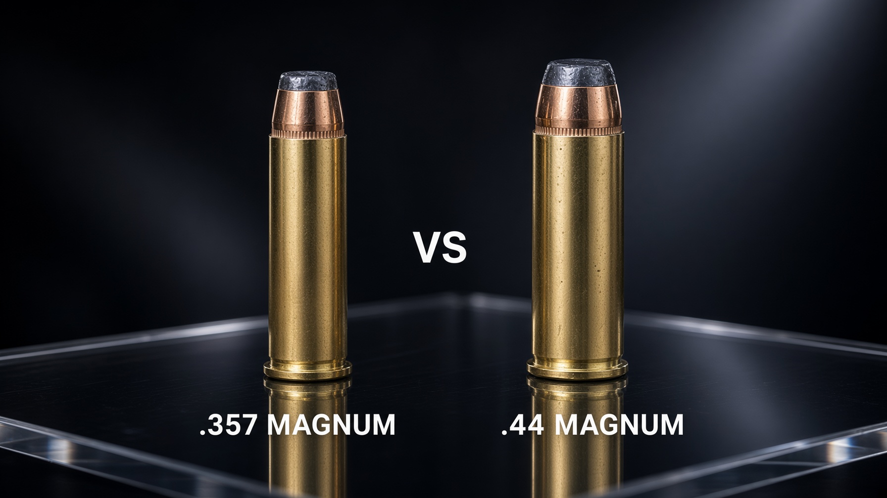 357 Magnum versus 44 Magnum hero shot